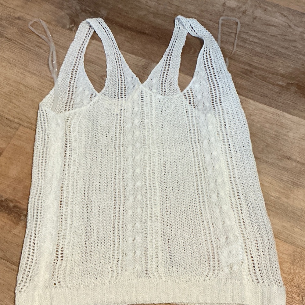 POL Cream Knit Cable Tank Top